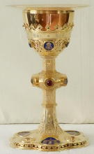 Solid silver gilt antique French Gothic Chalice.